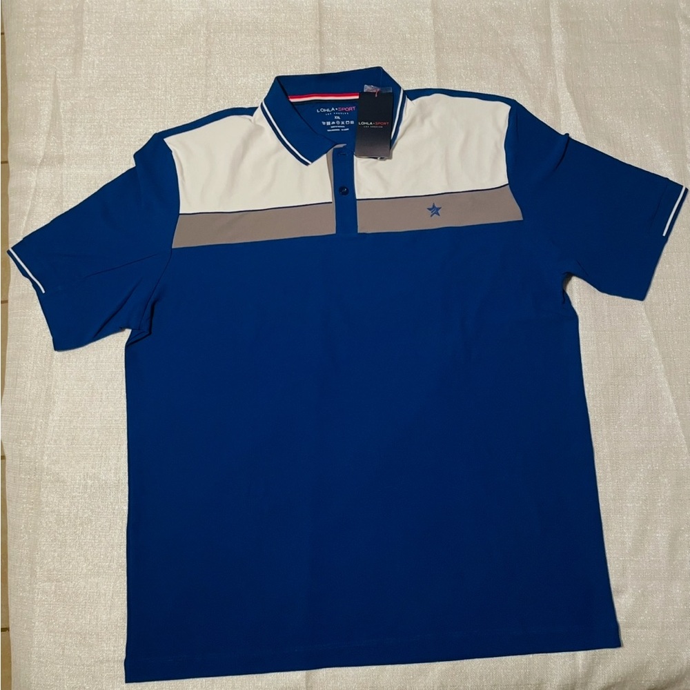 Classic Blue and White Polo Shirt